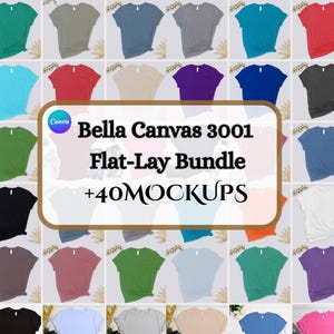 40+ Colors Bella Canvas 3001 Mockups, TShirt Mockup Bundle, 3001 Bella Canvas Bundle, POD Mockup, Best Print on Demand T-Shirt Mockup Bundle