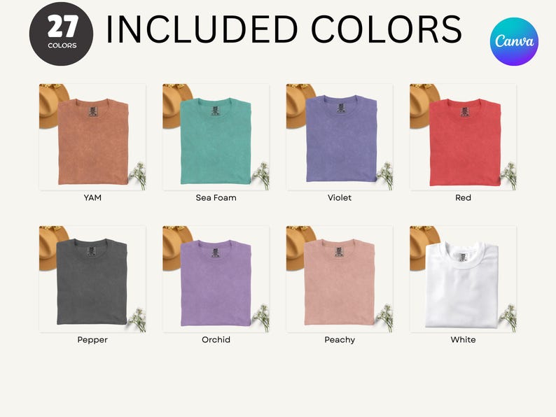 Comfort Colors Mockup Flat Lay | Comfort Colors Mockup Bundle, Comfort Colors 1717 Mockup, C1717 Shirt Model Mockup Bundle, Trendy Mockup