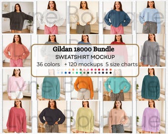 Gildan 18000 Mockup Bundle, Gildan Mockup, Gildan Crewneck Bundle, Sweatshirt Mockup, Gildan Model Mockup, Gildan Mega Bundle, Trendy Mockup