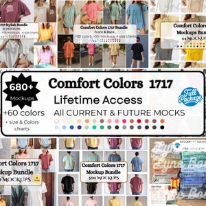 Comfort Colors Mockup Bundle, All Access Pass MEGA BUNDLE, Comfort Colors 1717 Mockup, Trendy Mockup, C1717 Shirt Model Mockup Bundle