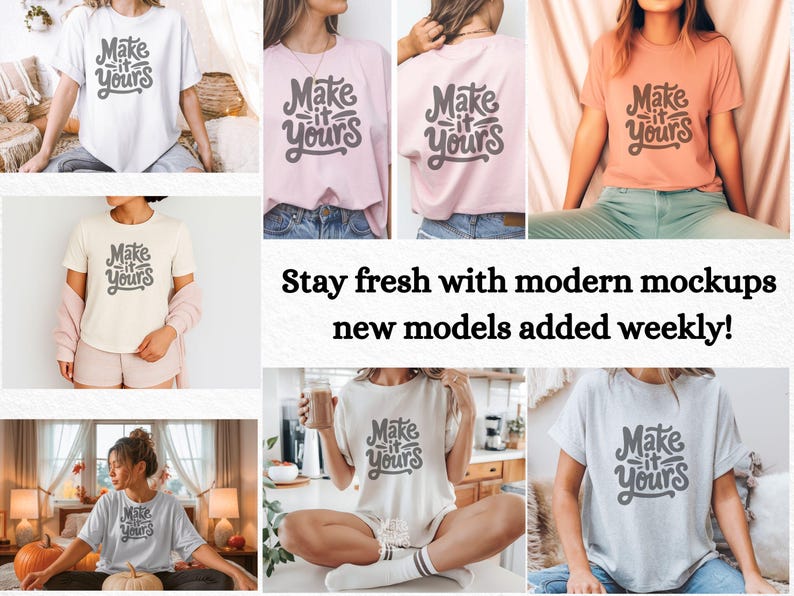 Gildan 5000 Mockup Bundle,Bundle Gildan 5000 Shirt, Gildan Whole Shop Mockup Bundle Model, Front Back Mockup Lifetime Access, man women