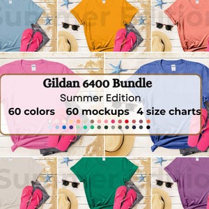 Gildan 64000 Tshirt Mockup Bundle | G640 T-Shirt Mock-up Bundle | Flatlay Mock | Neutral Simple Spring Summer Gildan 64000 Tee Shirt Mocks
