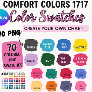 Editable Comfort Colors 1717 Color Chart, Comfort Colors Color Chart, 1717 Model Color Chart, Color Chart Mockup, Comfort Colors Mockup