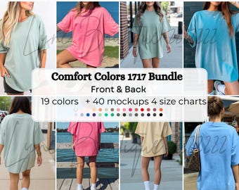 Comfort Colors 1717 Women's Mockup Bundle: 50+ Front & Back Views (Canva Editable Digital Download