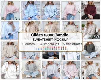 Gildan 18000 Mockup Bundle, Gildan Mockup, Gildan Crewneck Bundle, Sweatshirt Mockup, Gildan Model Mockup, Gildan Mega Bundle, Trendy Mockup