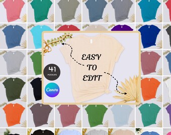 40+ Colors Bella Canvas 3001 Mockups, TShirt Mockup Bundle, 3001 Bella Canvas Bundle, POD Mockup, Best Print on Demand T-Shirt Mockup Bundle