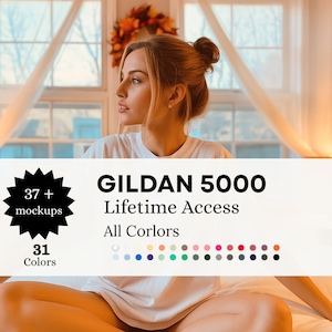 Gildan 5000 Mockup Bundle, G500 New Shop Essentials Collection, Popular High-Quality Tee Shirt Mock-ups, New Shop Bundle, Real Person Model