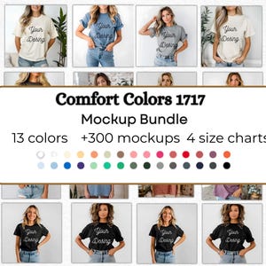 Comfort Colors Mockup Bundle, Comfort Colors C1717 T-shirt Mockup Bundle,  Comfort Colors 1717 Mockup, Neutral Minimal Trendy Summer Shirt
