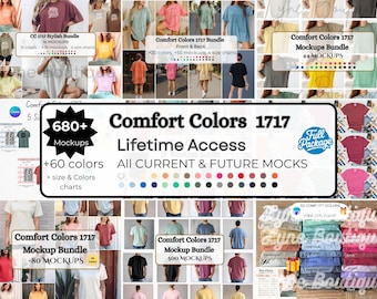 1717 Mockup Bundle, Comfort Colors Shirt Mockup Bundle, Comfort Colors Mock Up 1717 Lifetime Access Bundle, Tshirt Mockup, Shirt Mockup