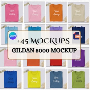 Gildan 5000 Mockup Bundle, 60 Gildan Tee Shirt Mockup Bundle, Apparel Mockup Bundle, Gildan Mockup Bundle gildan 5000 mockup summer