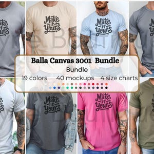 35+ Colors Bella Canvas 3001 Mockups, TShirt Mockup Bundle, 3001 Bella Canvas Bundle, POD Mockup, Best Print on Demand T-Shirt Mockup Bundle