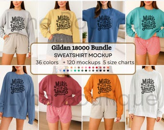 Gildan 18000 Mockup Bundle, Gildan Mockup, Gildan Crewneck Bundle, Sweatshirt Mockup, Gildan Model Mockup, Gildan Mega Bundle, Trendy Mockup