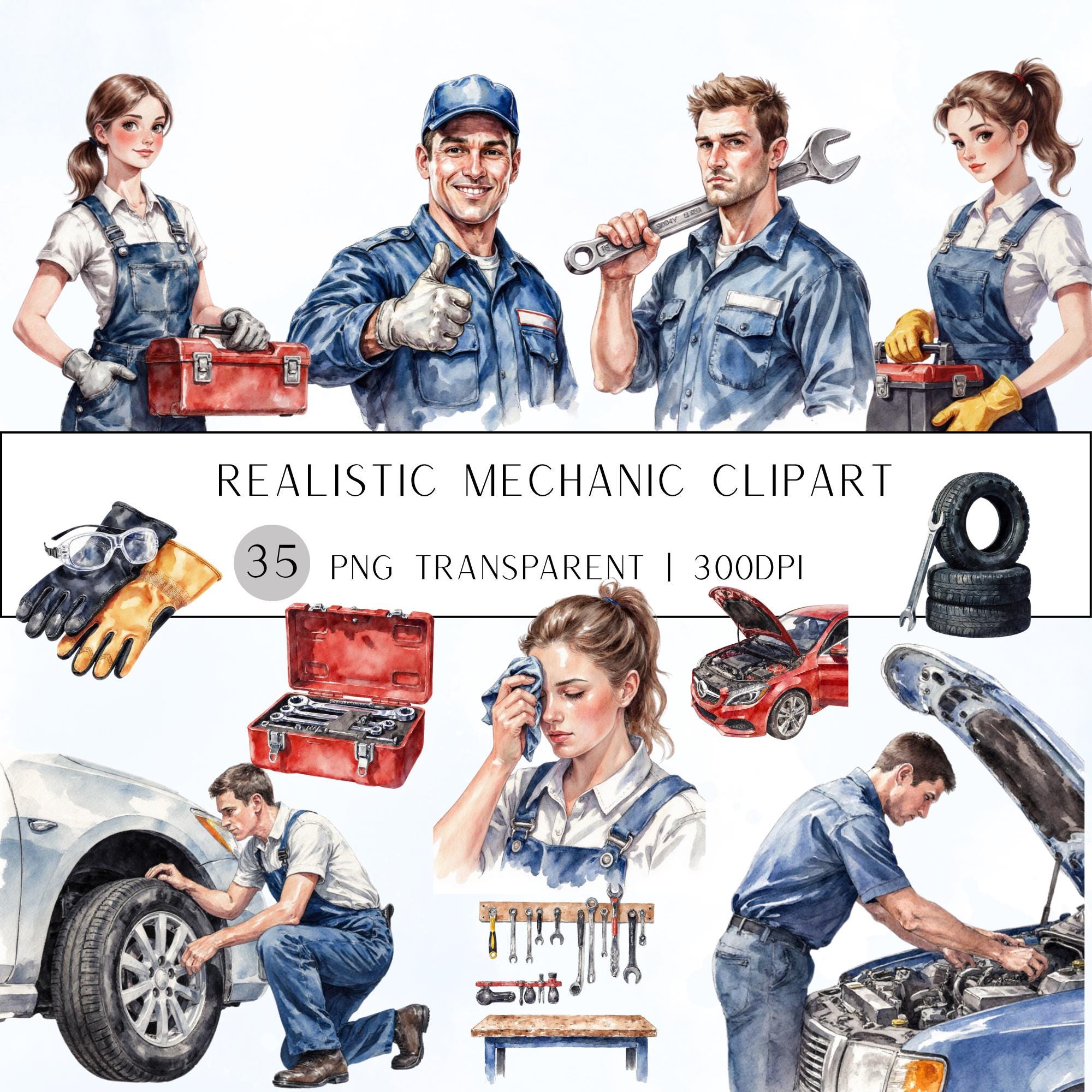 Mechanic Clipart - Etsy Singapore, image size:2000x2000