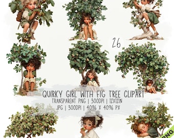 26 imágenes prediseñadas de Chica peculiar con higuera, Chica caprichosa JPG y PNG transparente