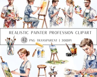 42 Painter Profession Clipart|PNG Transparent Background
