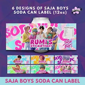 Editable Kpop Demon Hunters Saja Boys Soda Pop Label | Soda Can Label | Saja Boys Party | Soda Pop | Demon Hunters Soda Pop | Huntr/x Party