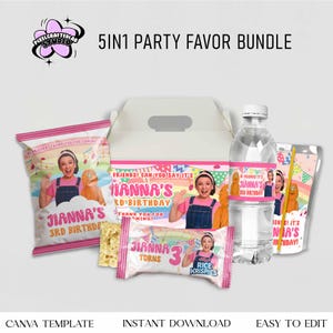 5in1 Ms Rachel Party Favor Bundle, Ms Rachel Chip Bags, Ms Rachel Party Decor, Ms Rachel Party Printables, Editable Party Favor