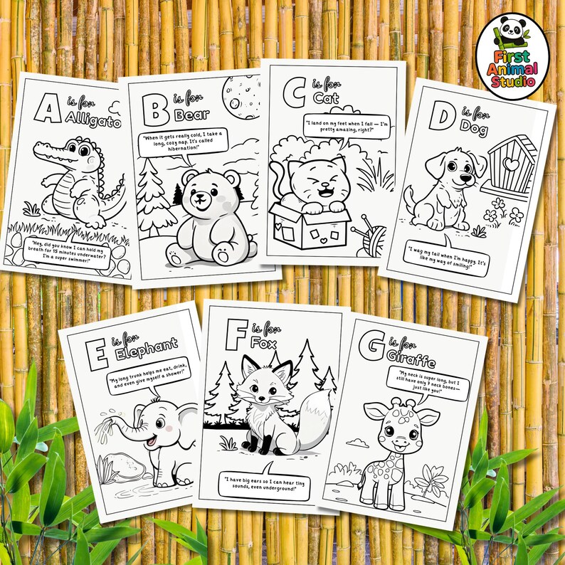 ABC Animal Coloring Book, 26 Cute A-Z Animals With Fun Facts ...