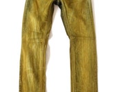 Women 39 s Vintage RICH ROYAL Zip Fly Skinny Mustard Denim Jeans Size W29 L31 UK10