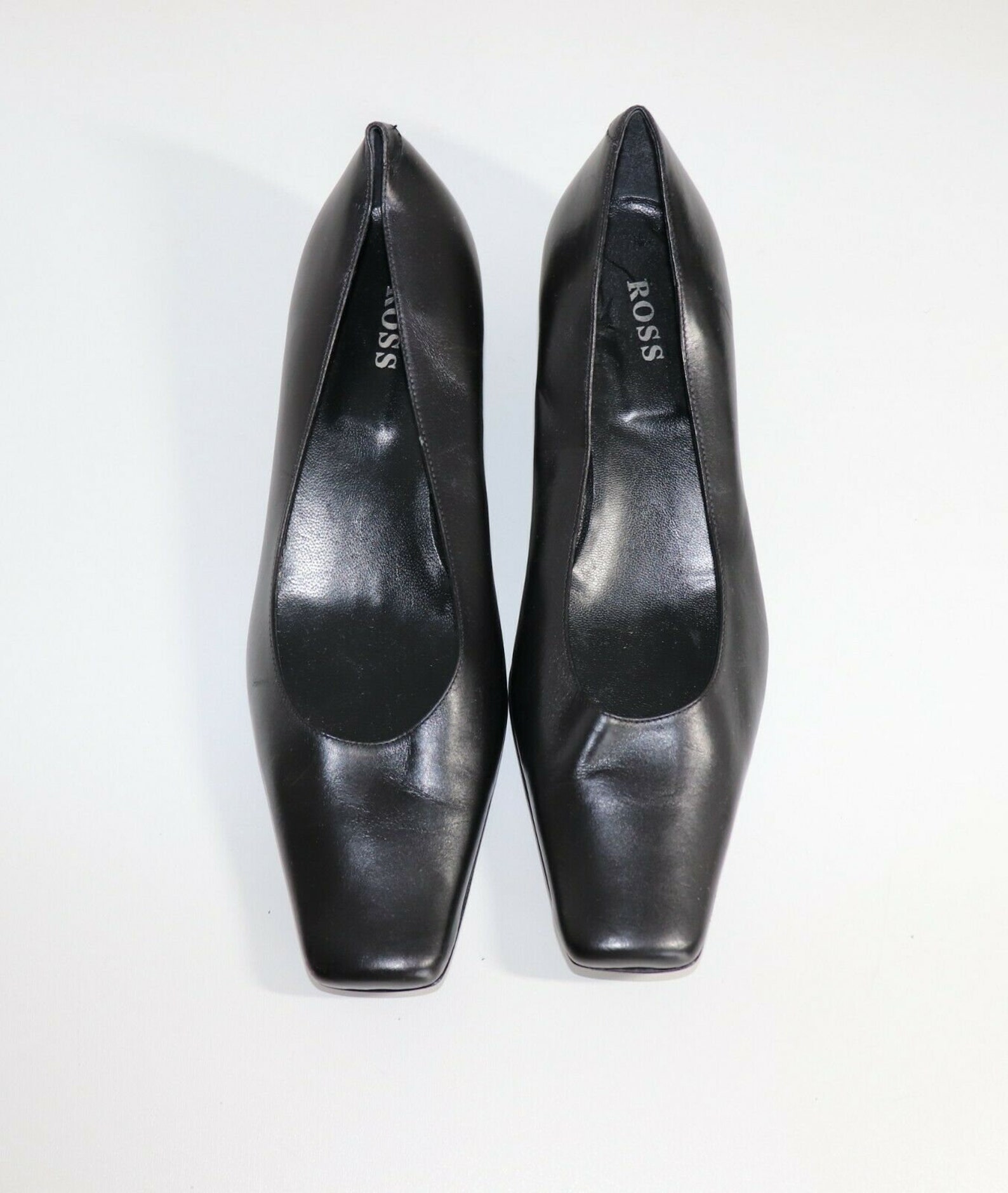 Women's Vintage ROSS Slip on Block Heel Black 100% Leather - Etsy