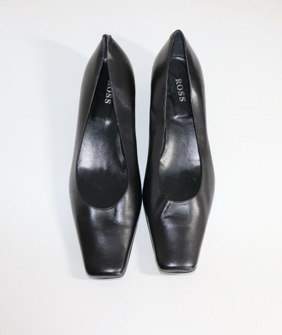 Mujer Vintage ROSS Slip On Block Heel Negro Zapatos de - Etsy España