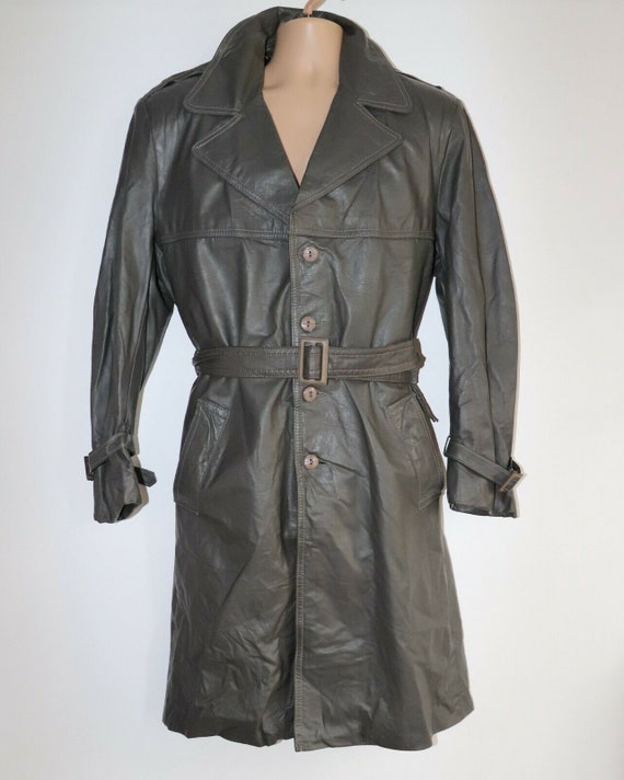 Men's Vintage GINO LEATHERS Belted Grey 100% Leather Coat | Etsy