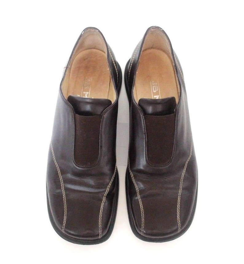 Women/'s Vintage JB MARTIN PARIS Slip On Wedge Brown Real Leather Loafer Shoes Size UK3 EU36
