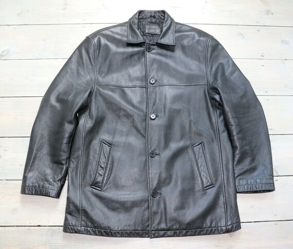 Men's Vintage BATISTINI Hip Length Black 100% Leather | Etsy