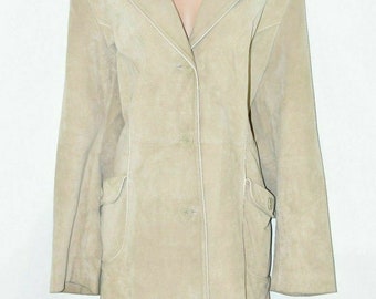 Women's Vintage KAPPAHL Stretch Beige Velour Cotton Jacket UK14