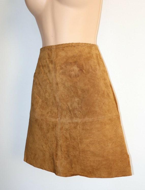 Vintage de mujer ZARA A line Short Brown 100% Falda de cuero Vintage de mujer ZARA A line Short Brown 100% Falda de cuero