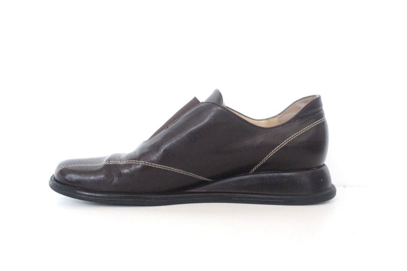 Women/'s Vintage JB MARTIN PARIS Slip On Wedge Brown Real Leather Loafer Shoes Size UK3 EU36