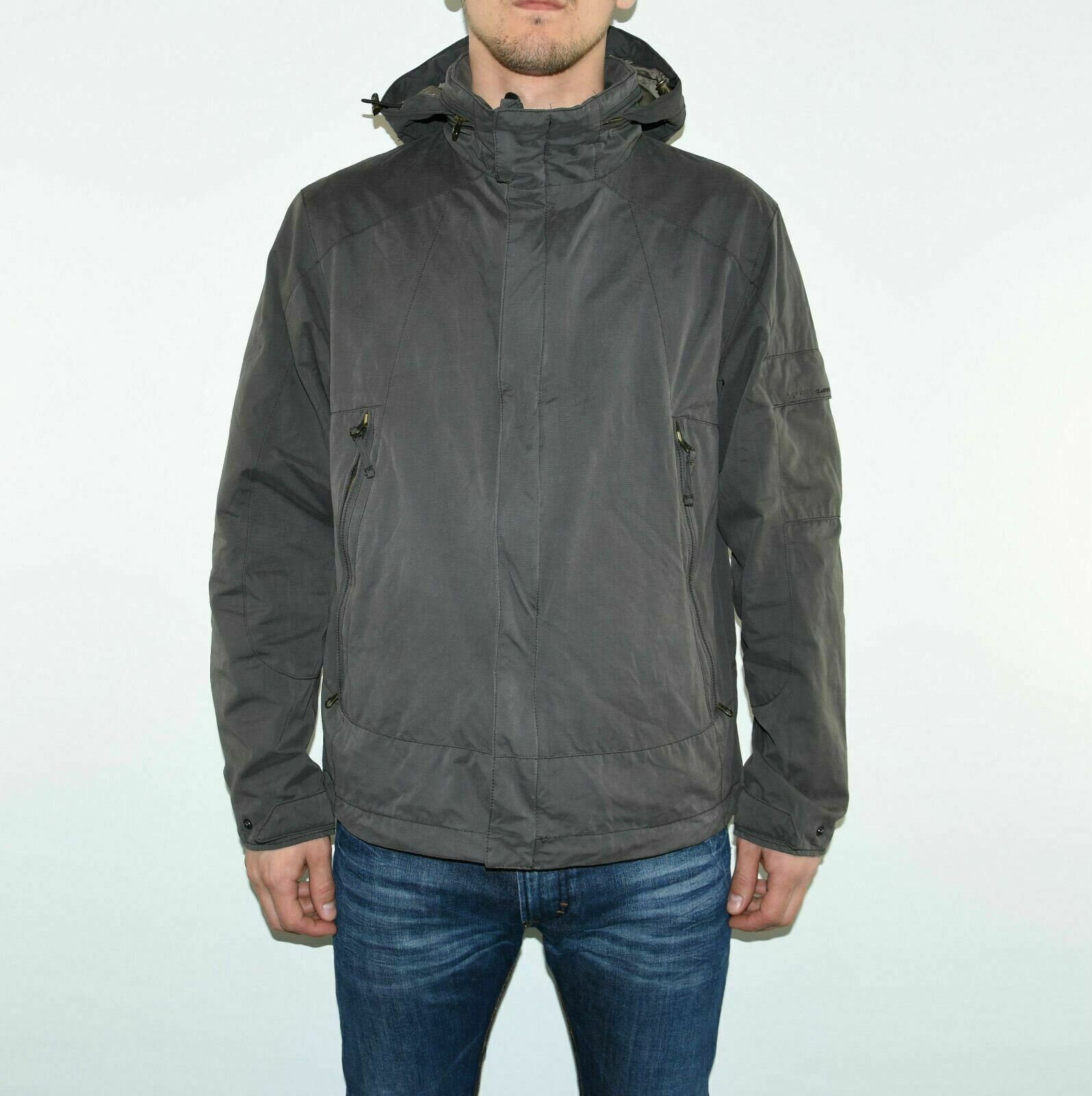 Image of Men's Vintage Jean Paul Hooded Grey Cotton Windbreaker Jacket S