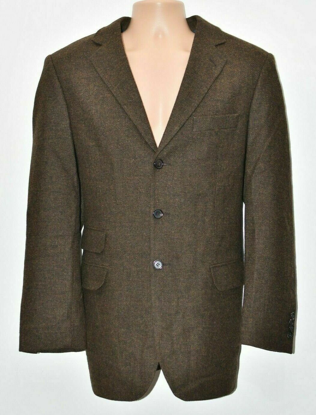 Image of Men's Vintage Dolzer Brown 100% Wool Blazer Jacket Size M Pit To 21In