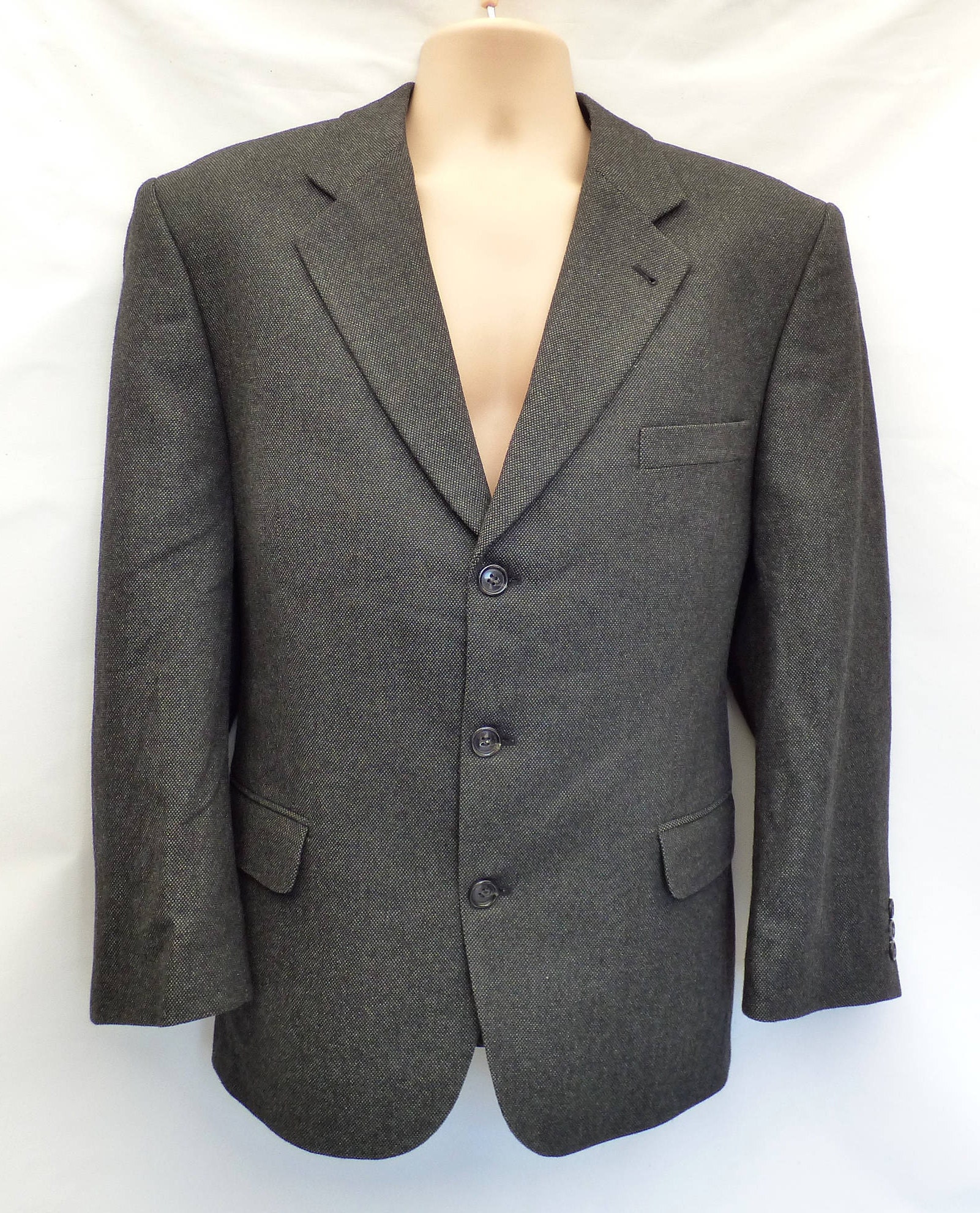 Image of Men's Vintage P Svedala - Sweden Sports Black Green Wool Blazer Jacket L Xl Pit To 24In