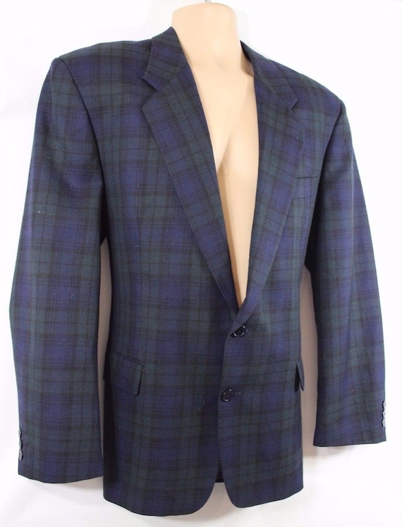 maak het plat verlies uzelf beroerte Vintage C&A Blue Check Wool Mix Blazer Suit Jacket L Pit To - Etsy België
