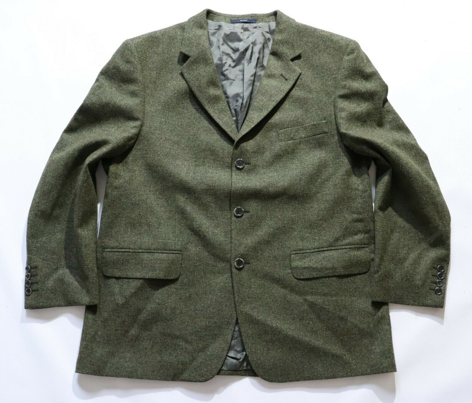 Image of Men's Vintage Mc Earl "Shetland" Green Wool Sports Blazer Jacket Xl Pit To 24.5In
