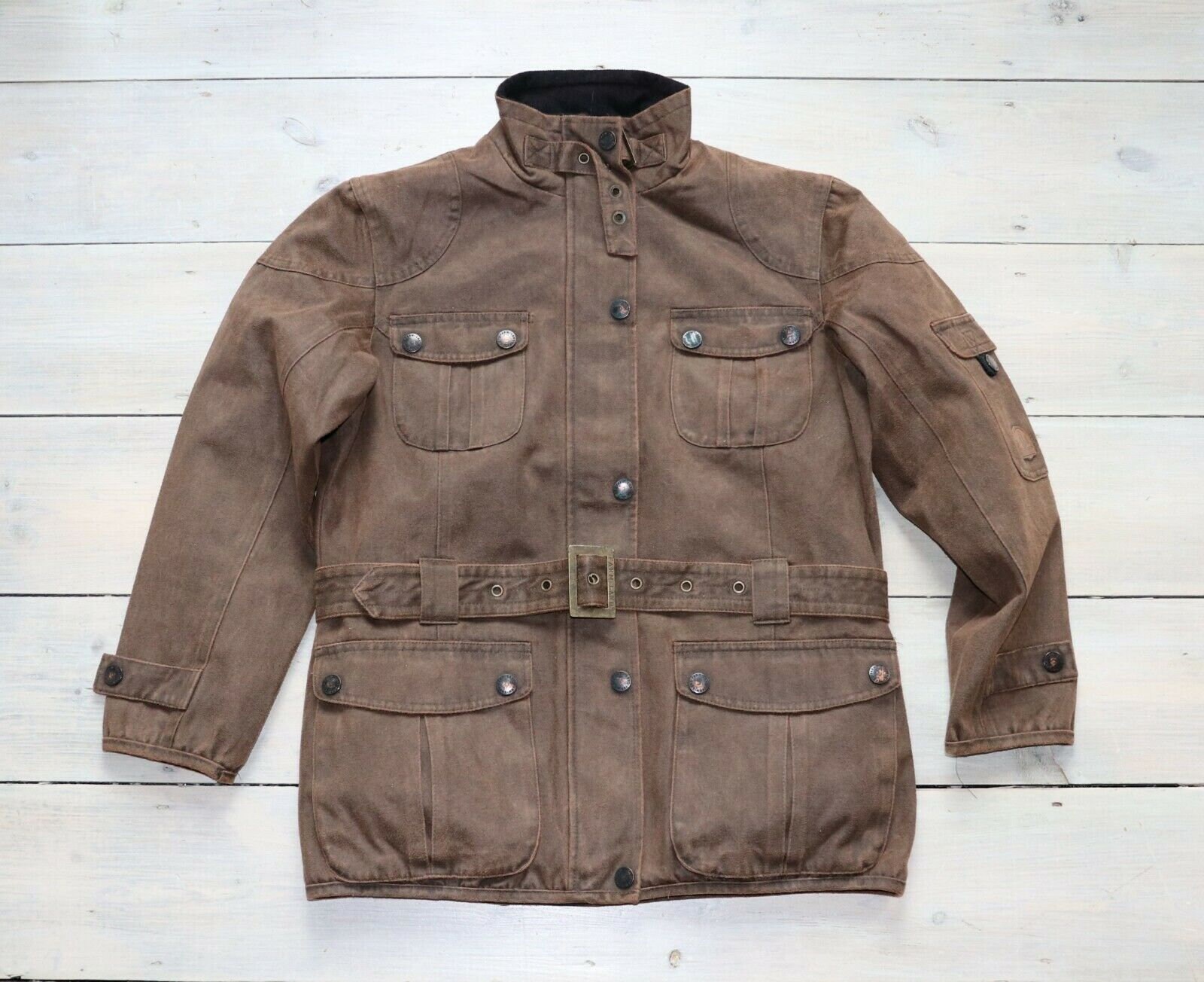 Image of Women's Vintage Farm-Land "Farm-Tex Membrane" Brown Faux Suede Jacket Coat Uk