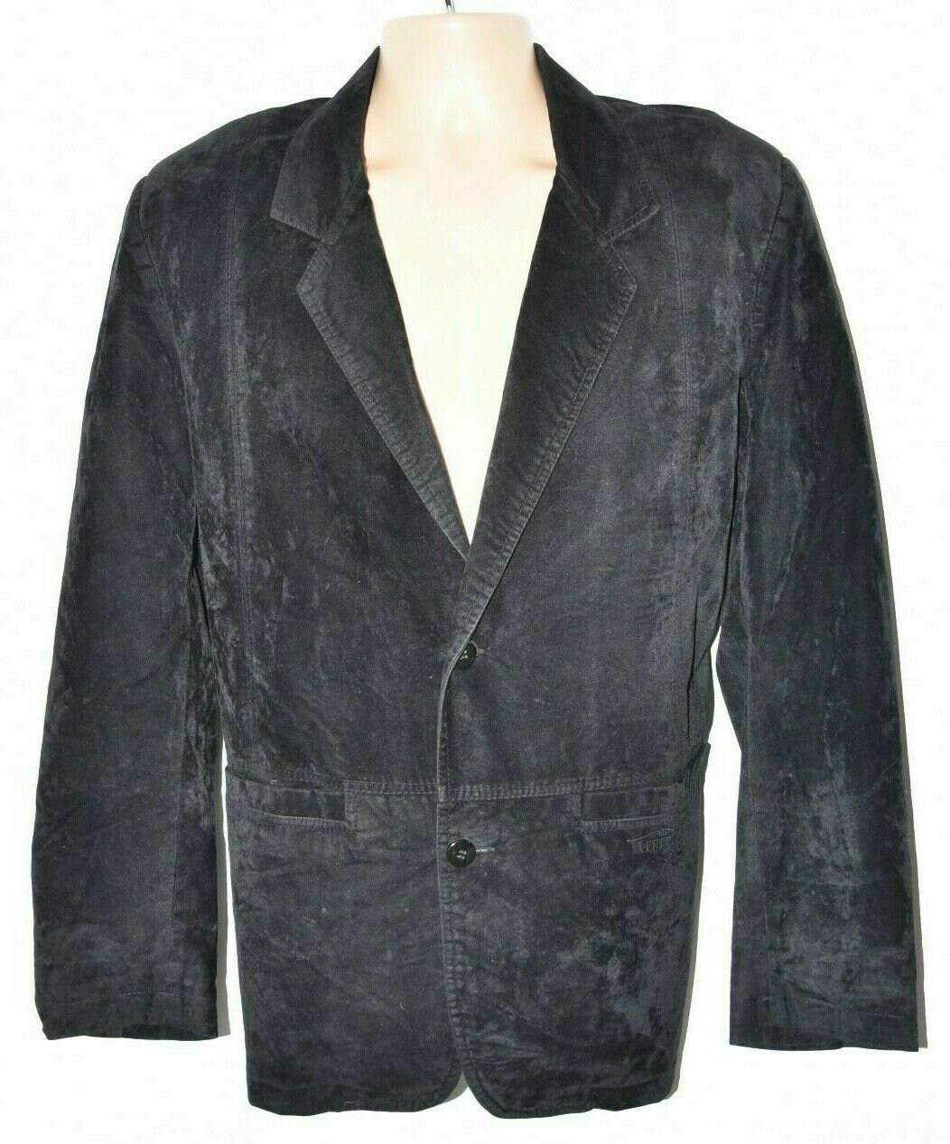 Image of Men's Vintage Metropolis Black Velvet Blazer Suit Jacket L Xl Pit To 24In 61cm