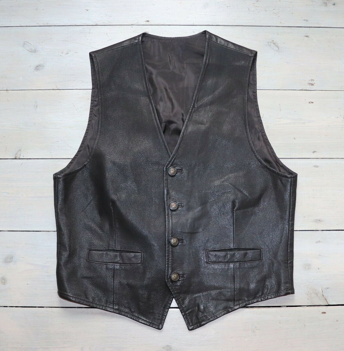 Men's Vintage C&A Brown 100% Leather Vest Waistcoat Size M | Etsy