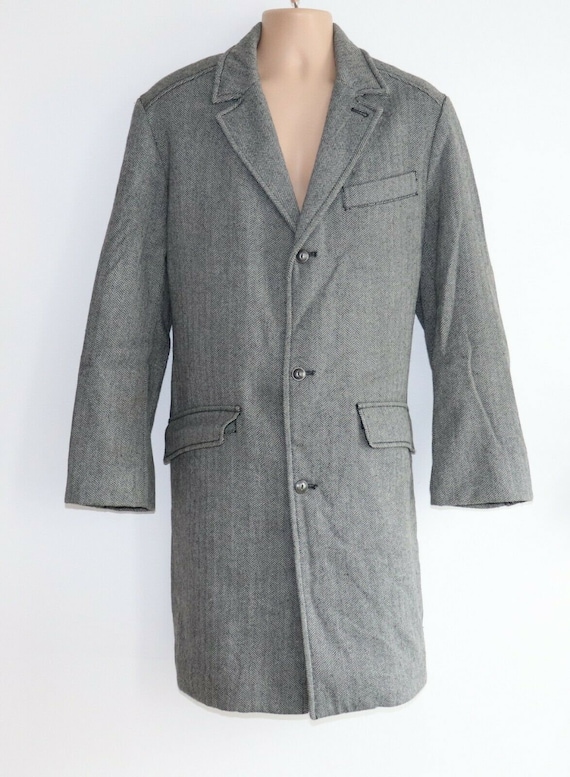 Helder op accent Aardrijkskunde Men's Vintage S. OLIVER Grey Herringbone Wool Coat - Etsy