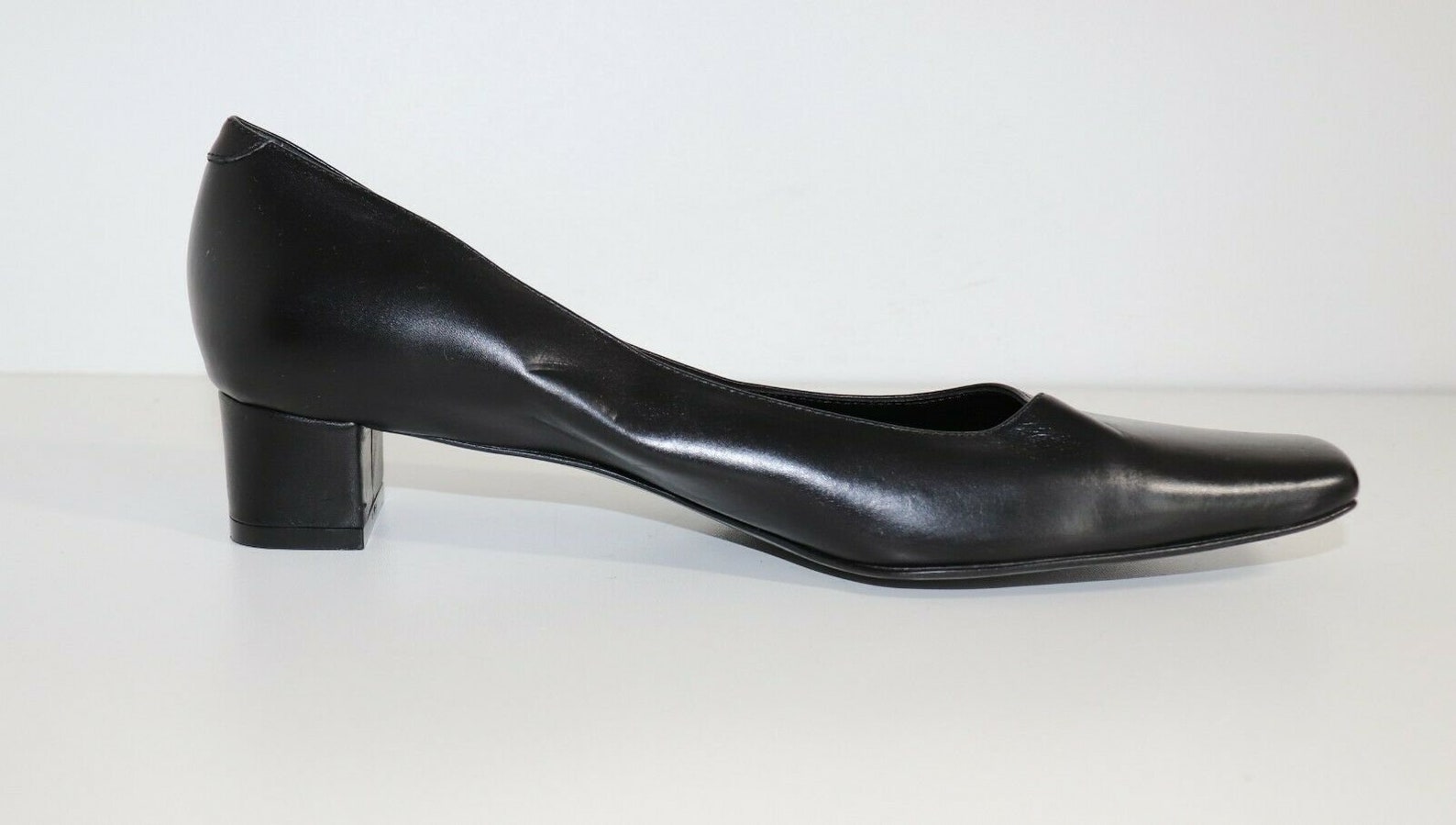 Women's Vintage ROSS Slip on Block Heel Black 100% Leather - Etsy