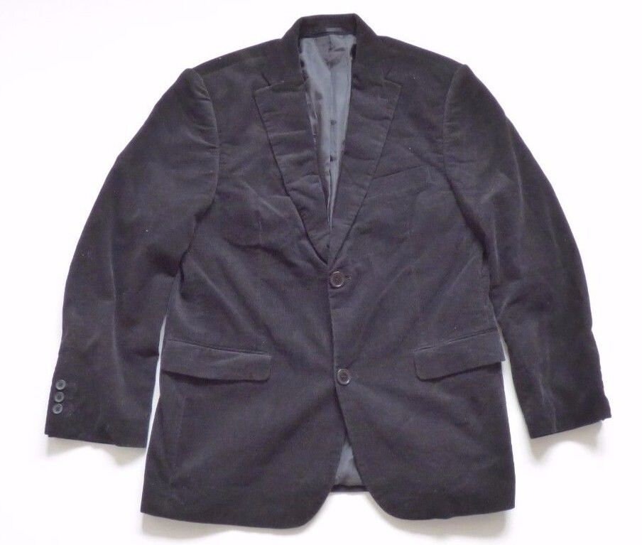 Image of Men's Vintage Black Corduroy Blazer Jacket M - L Pit To 23.75In 60cm