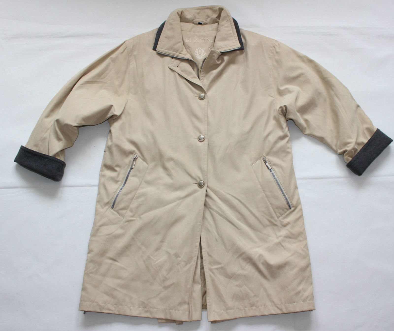 Image of Women's Vintage Beige Biaggini Raincoat Trench Coat Uk