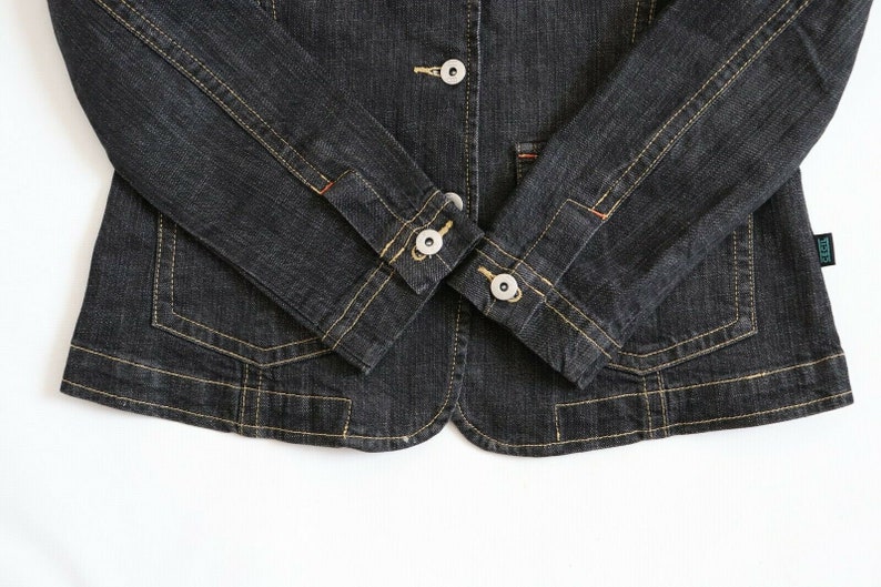 Women/'s Vintage CECIL Black Denim Jean Jacket Blazer UK12 UK14