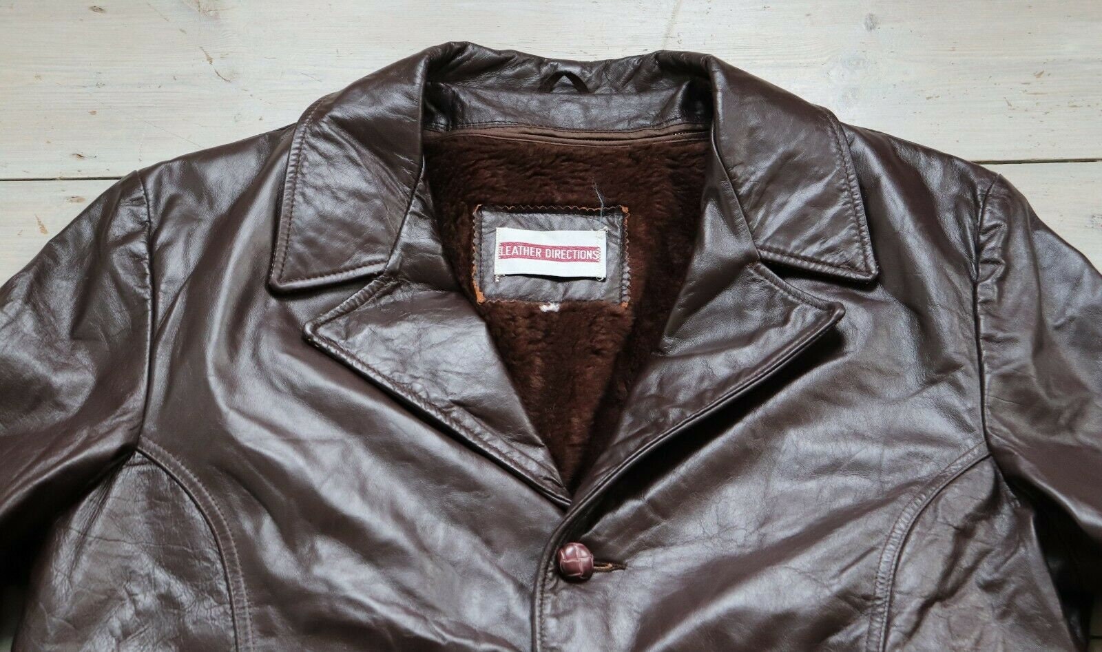 Men's Vintage LEATHER DIRECTION Brown 100% Leather Jacket | Etsy