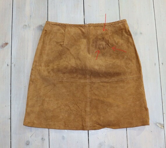 Vintage de mujer ZARA A line Short Brown 100% Falda de cuero Vintage de mujer ZARA A line Short Brown 100% Falda de cuero