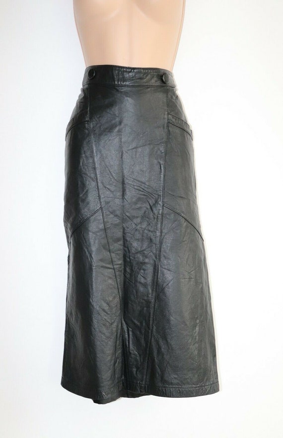 División Bloquear monstruo Mujer Vintage C&A YESSICA Cintura Alta Negro Falda 100% Cuero - Etsy México