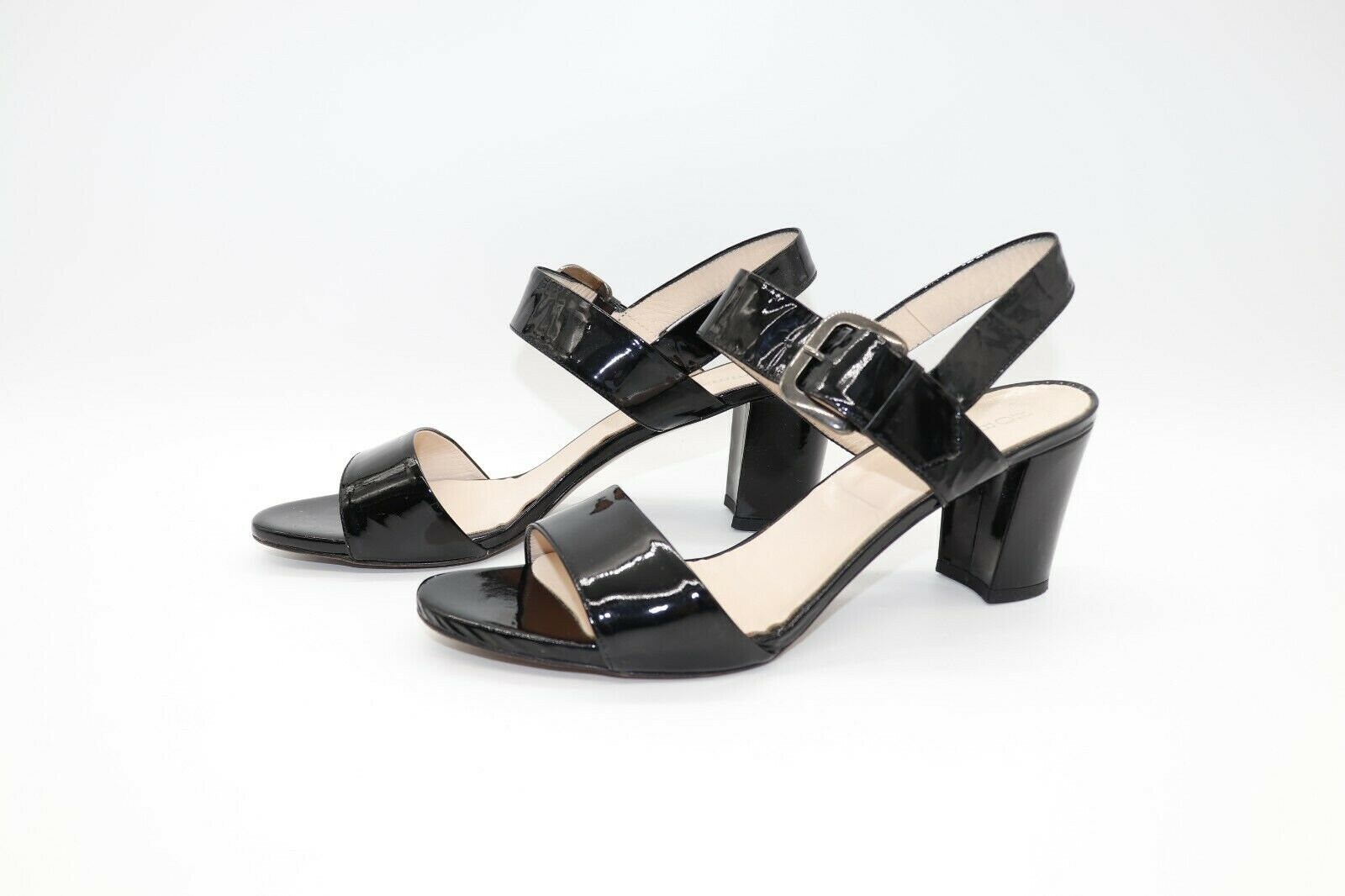 Patent Black Sandals - Etsy UK