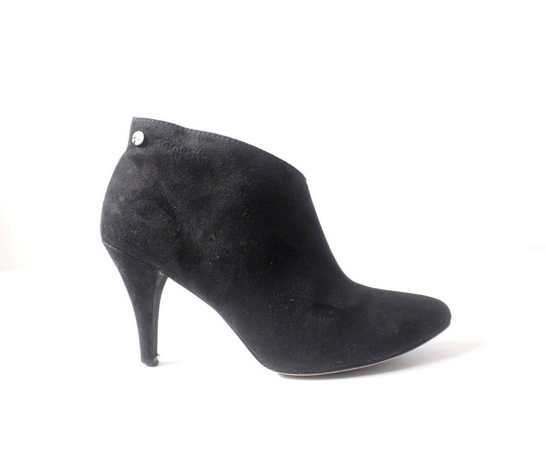 black slim heel ankle boots