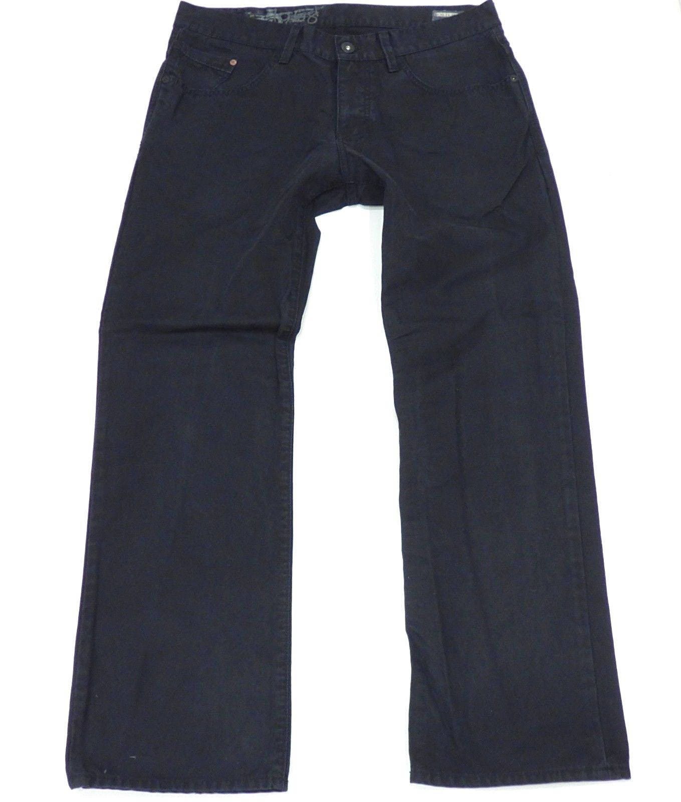 Image of Men's Vintage Esprit Groove Zip Fly Slim Fit Straight Black Jeans Size W34 L32